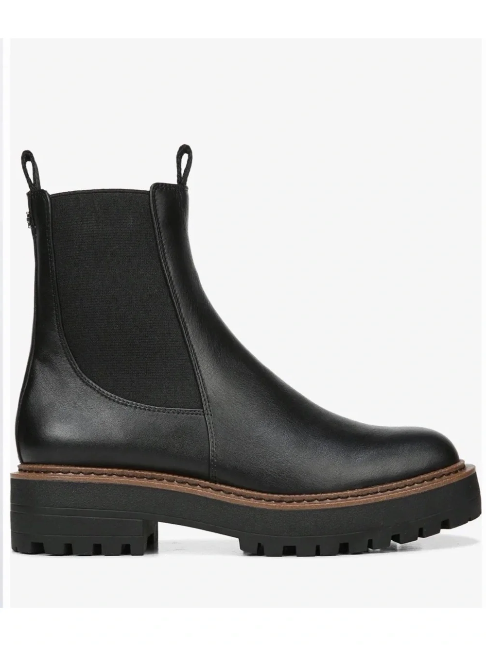 Sam Edelman Laguna Chelsea Boots Women's Size 6M Black Leather Platform Lug Sole